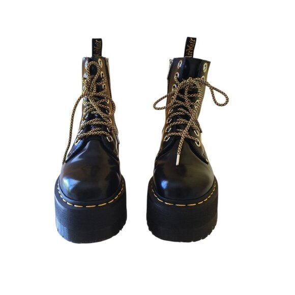 Dr. Martens Shoes - Dr. Martens Jadon Max Women's Patent Leather Platform Boots Black Combat- Size 8